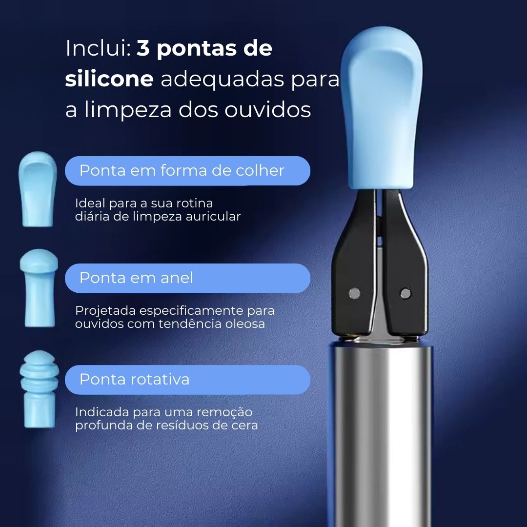 Limpa-ouvidos inteligente sem fios com câmara 4K (Android/iOS)